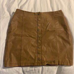 Free people suede button up skirt